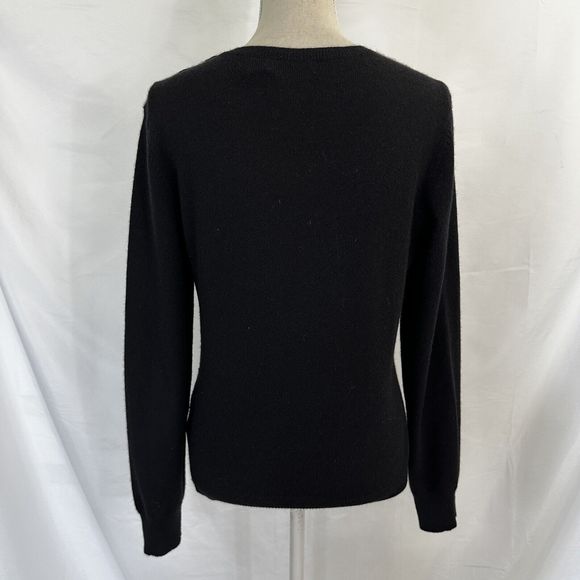 Ralph Lauren Sweater Womens LARGE Black 100% Cashmere Crew Neck Pullover - Picture 5 of 7